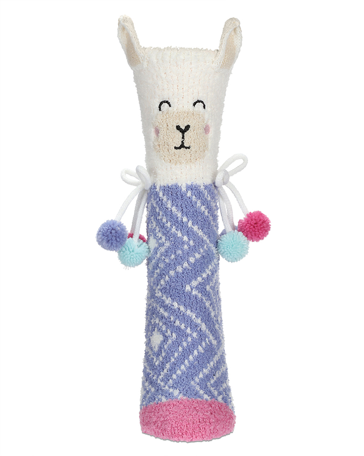 Women's Llama Embellished Critter Plush Crew Socks : Color: Ivory
