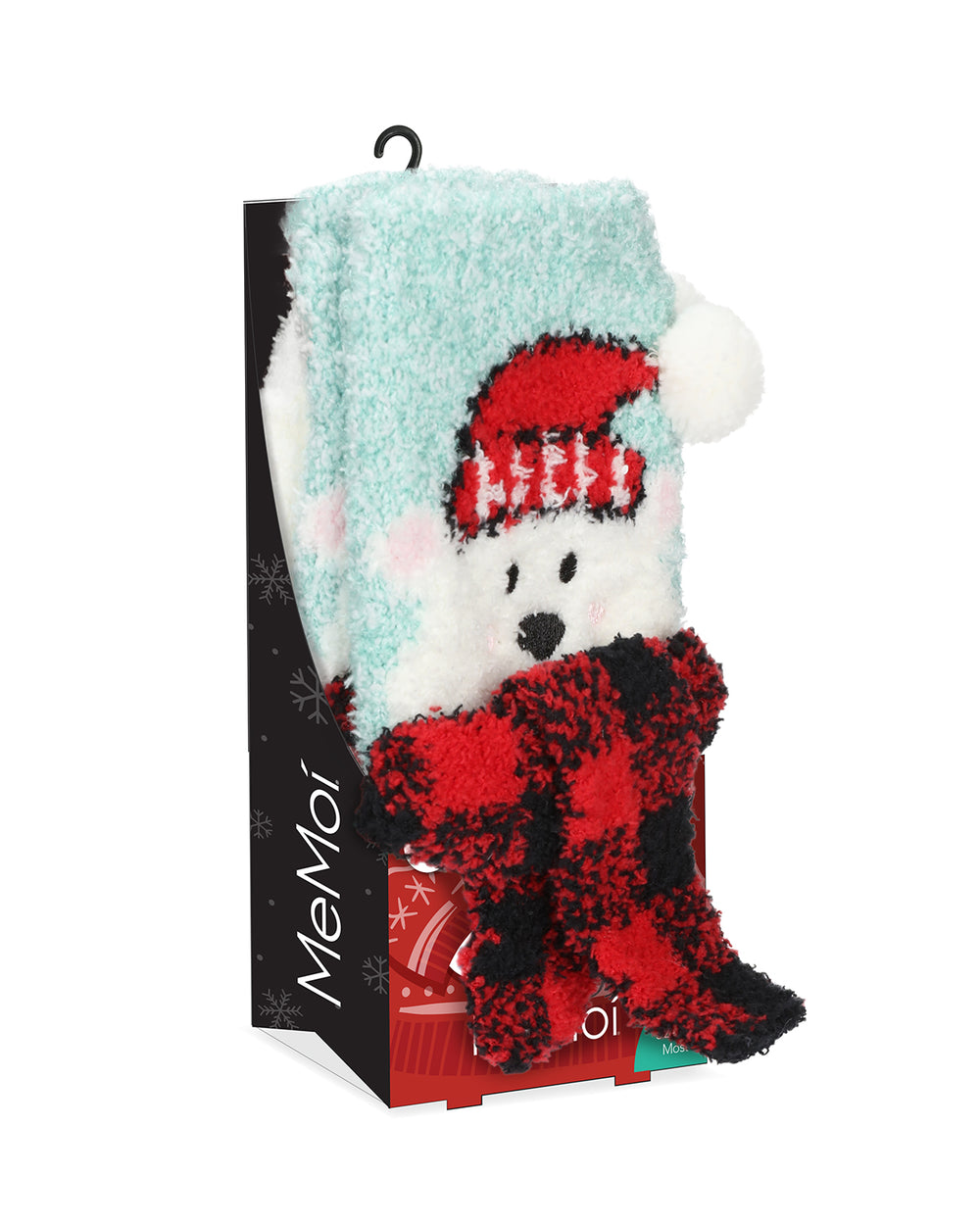 Women's Polar Bear Embellished Critter Plush Crew Socks : Color: Ivory