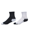 2 Pair Pack Unisex Diabetic Half Cushion Quarter Socks : Color: Navy-Gray