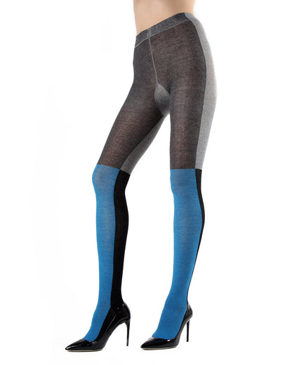 Blockbuster Color Block Opaque Tights : Color: Peacoat Blue