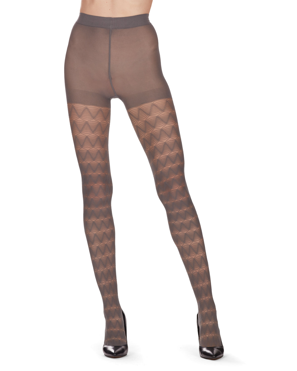 Ride That Wave Graphic Semi-Sheer Tights : Color: Black