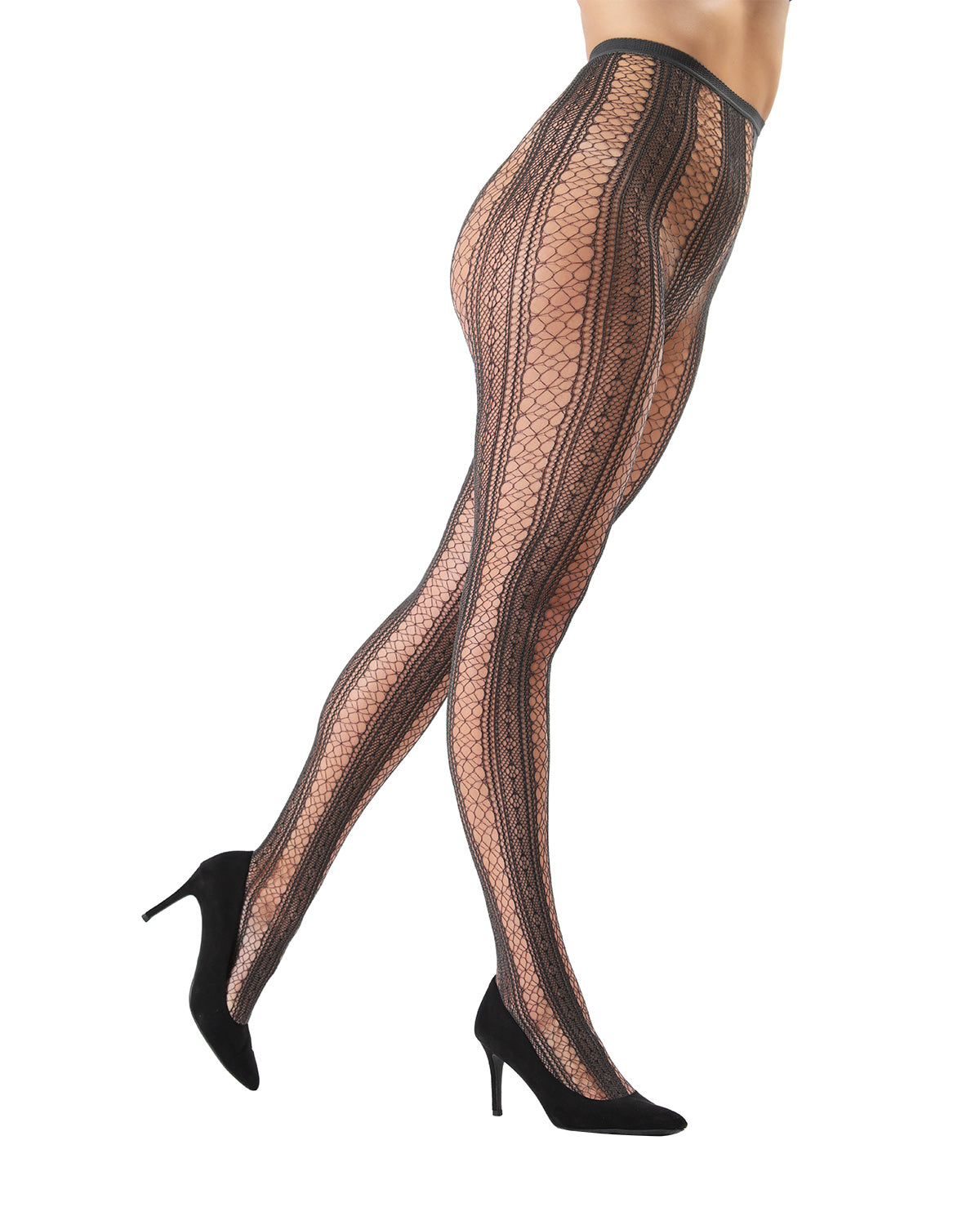 Epic Stripe Glamour Fishnet Tights : Color: Gargoyle