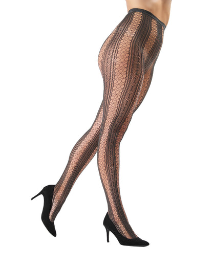 Epic Stripe Glamour Fishnet Tights : Color: Gargoyle