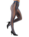 Epic Stripe Glamour Fishnet Tights : Color: Peacoat Blue