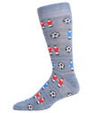 Men's Fun Foosball Bamboo Blend Novelty Crew Sock : Color: Blue