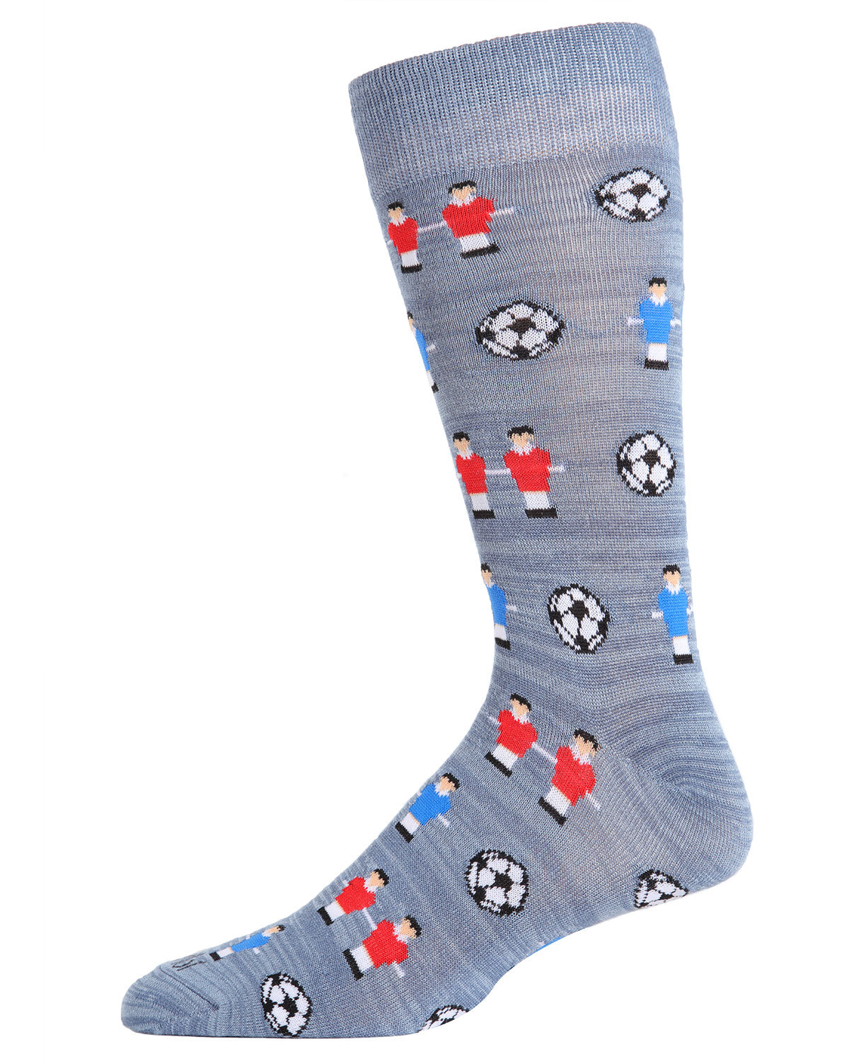 Men's Fun Foosball Bamboo Blend Novelty Crew Sock : Color: Blue
