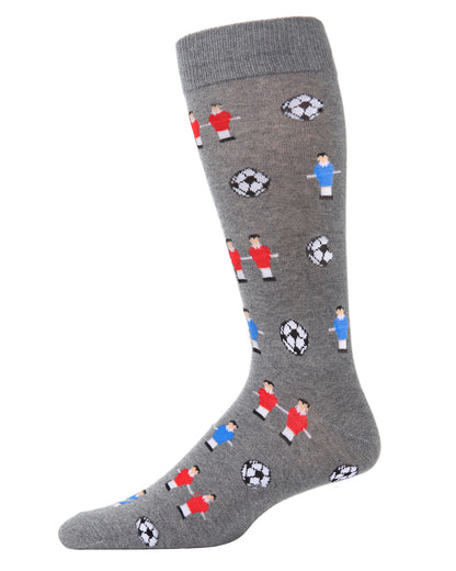 Men's Fun Foosball Bamboo Blend Novelty Crew Sock : Color: Medium Gray Heather