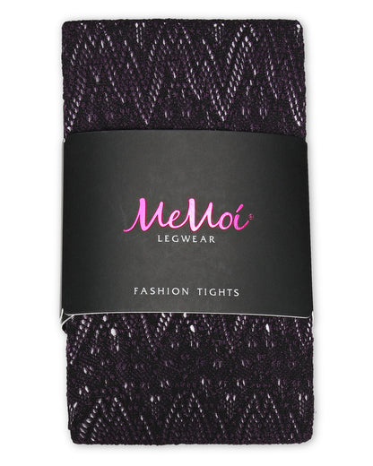 Women's Glacier Two Toned Nylon Net Tights : Color: Black/Blackberry Cordial