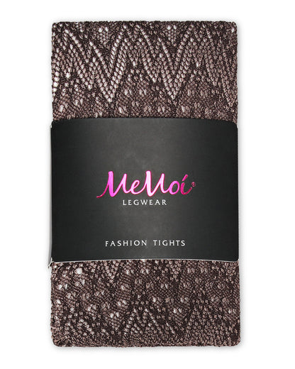 Women's Glacier Two Toned Nylon Net Tights : Color: Coffee Bean Warm Taupe
