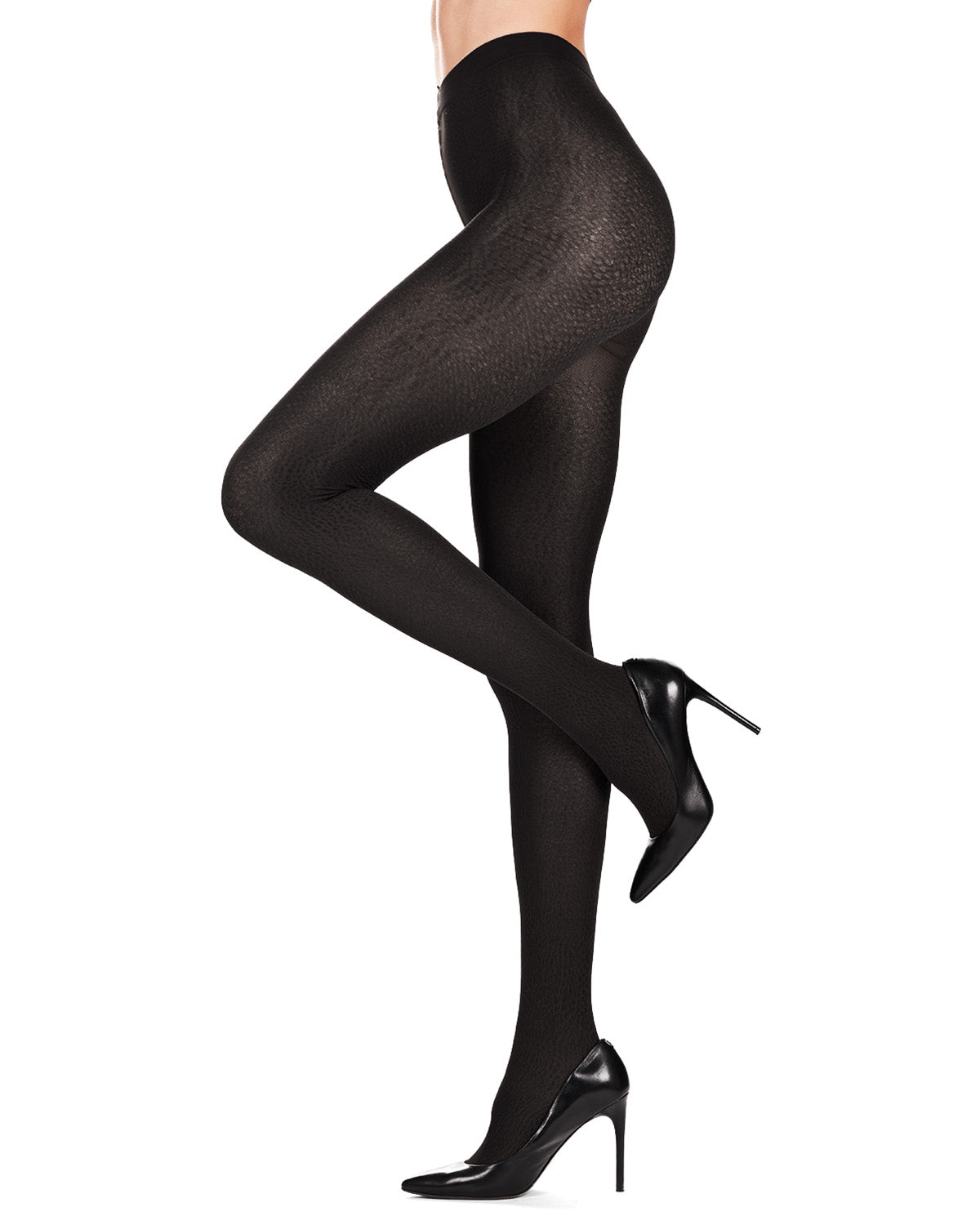 Upscale Snake Skin Opaque Tights : Color: Black