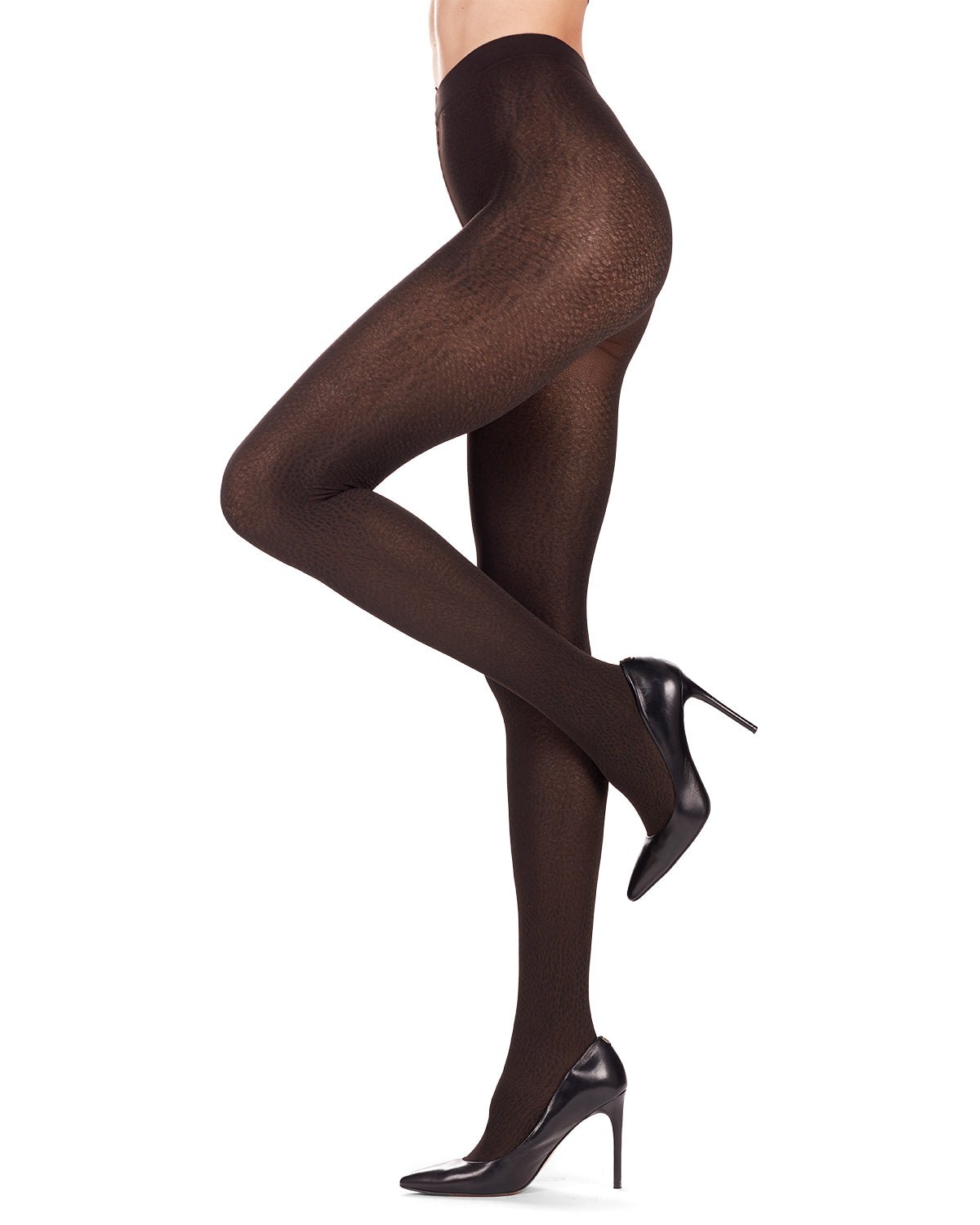 Upscale Snake Skin Opaque Tights : Color: Coffee Bean