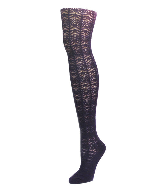 Expanded Crochet Cashmere Blend Tights : Color: Evening Blue