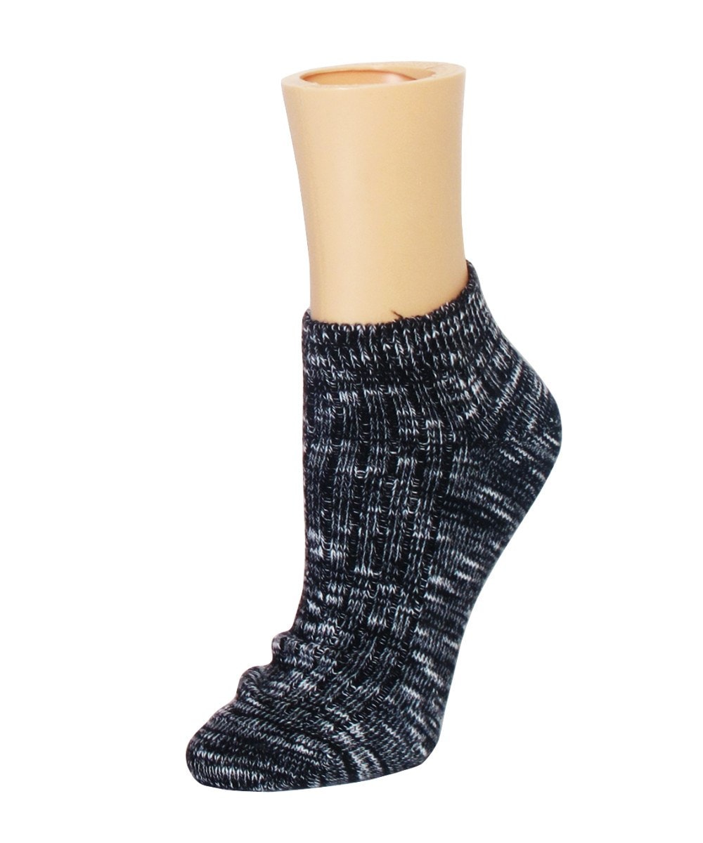 Rib Space Low Cut Running Super-Fit Cotton Socks : Color: Black