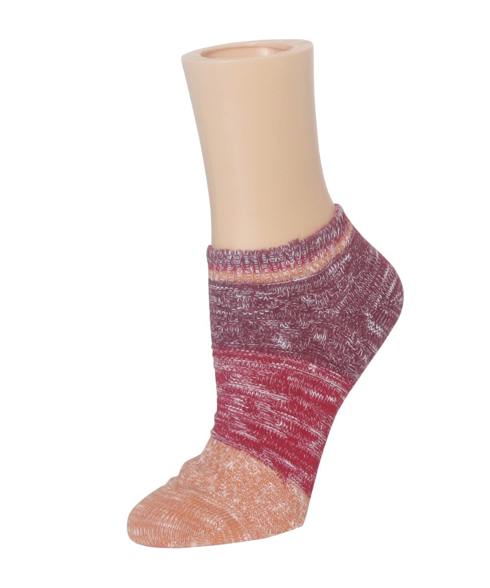 Space Block Low-Cut Cotton Blend Workout Socks : Color: Cabernet