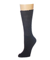 Women's Delicate Flake Embroidered Crew Socks : Color: Black