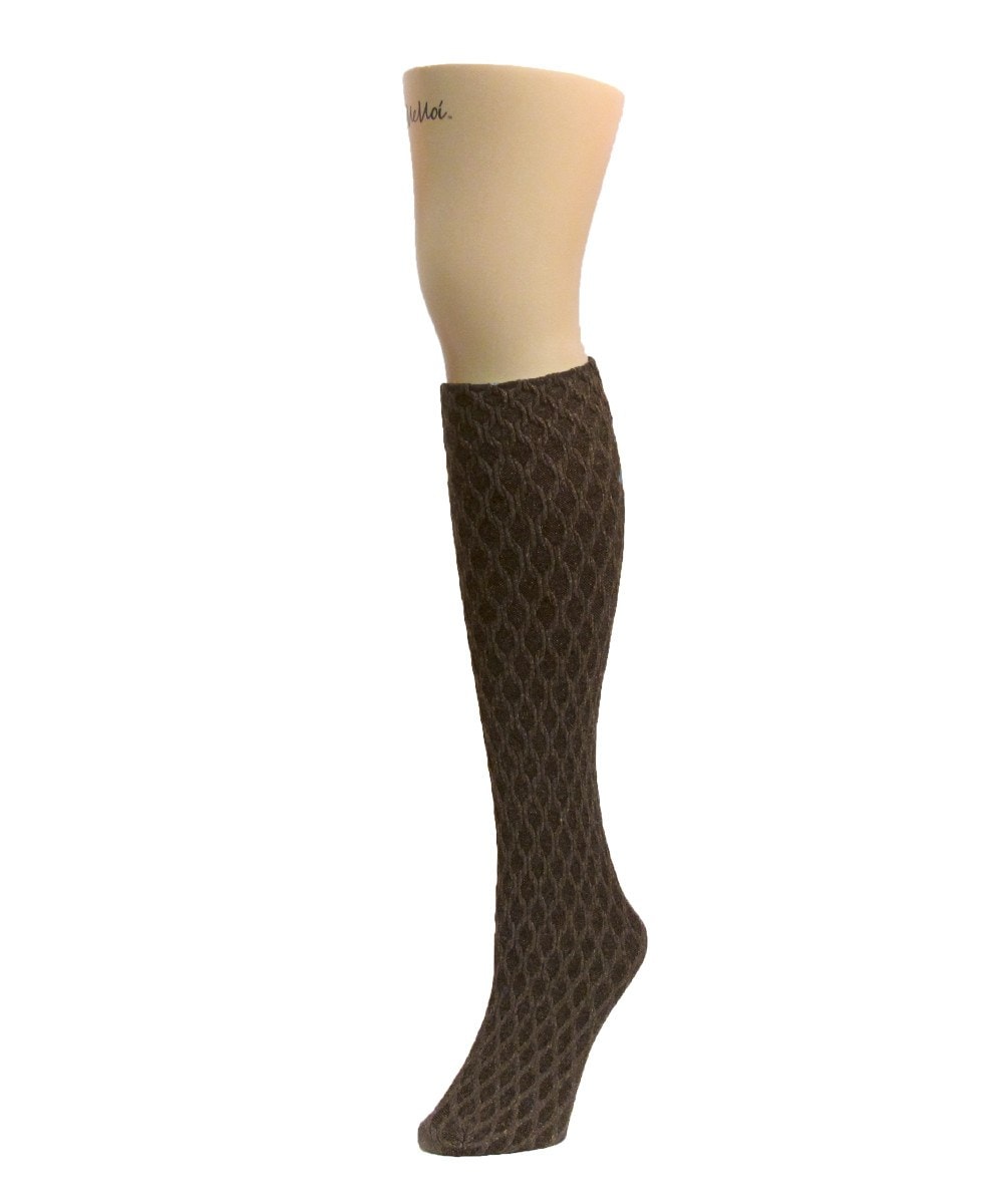 Exotic Diamond Opaque Knee High Socks : Color: Brown