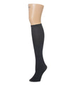Women's Horizontal Zag Opaque Knee High Socks : Color: Black Heather