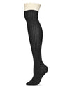 Ruffle N Shimmer Cotton-Blend Over-The-Knee Socks : Color: Black