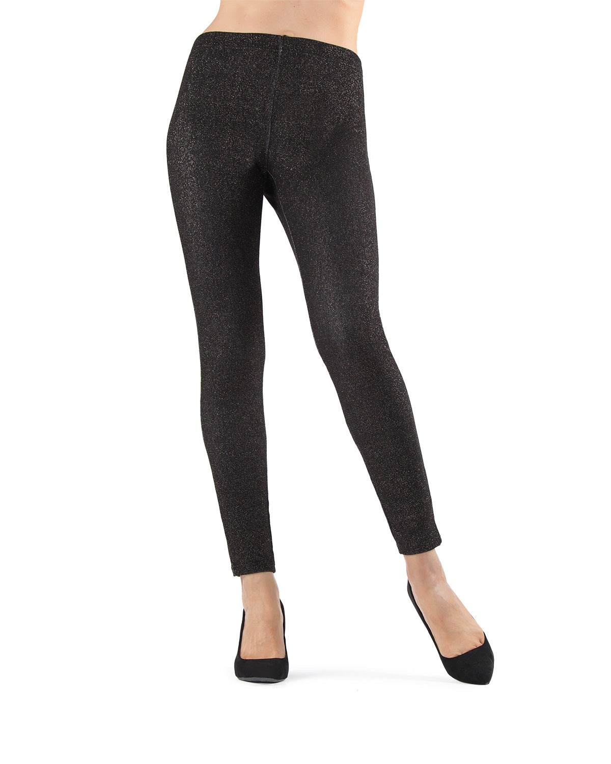 Ruti Glam Cotton Blend Metallic Leggings : Color: Black/Gold