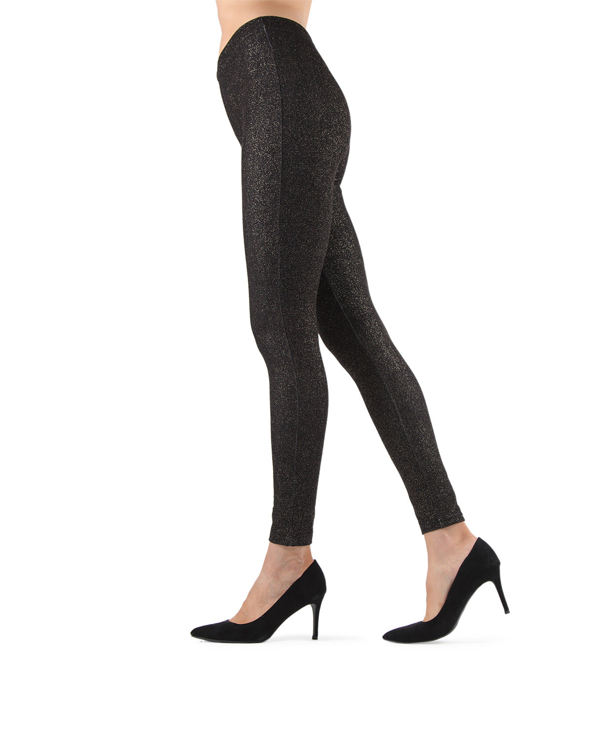 Ruti Glam Cotton Blend Metallic Leggings : Color: Black/Gold