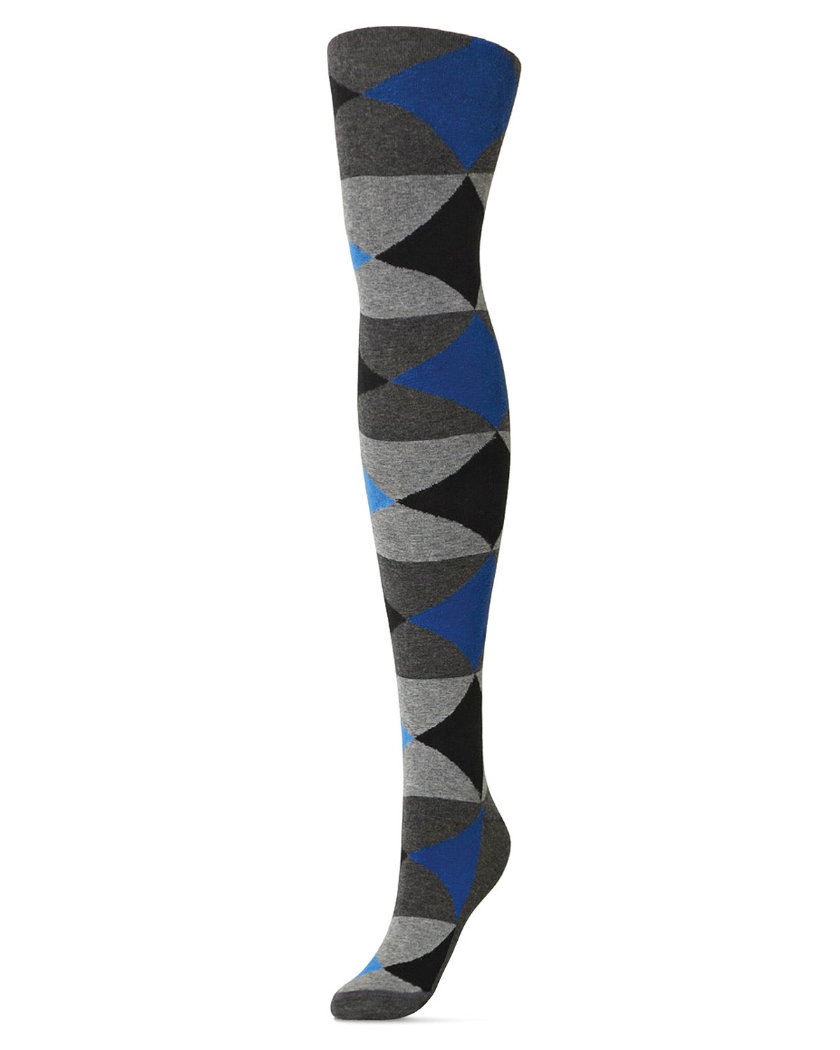 Diamond Stretch Cotton Blend Sweater Tights : Color: Dark Gray Heather