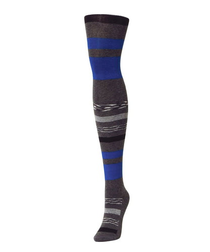 Stripe Palette Cotton Blend Sweater Tights : Color: Dark Gray Heather