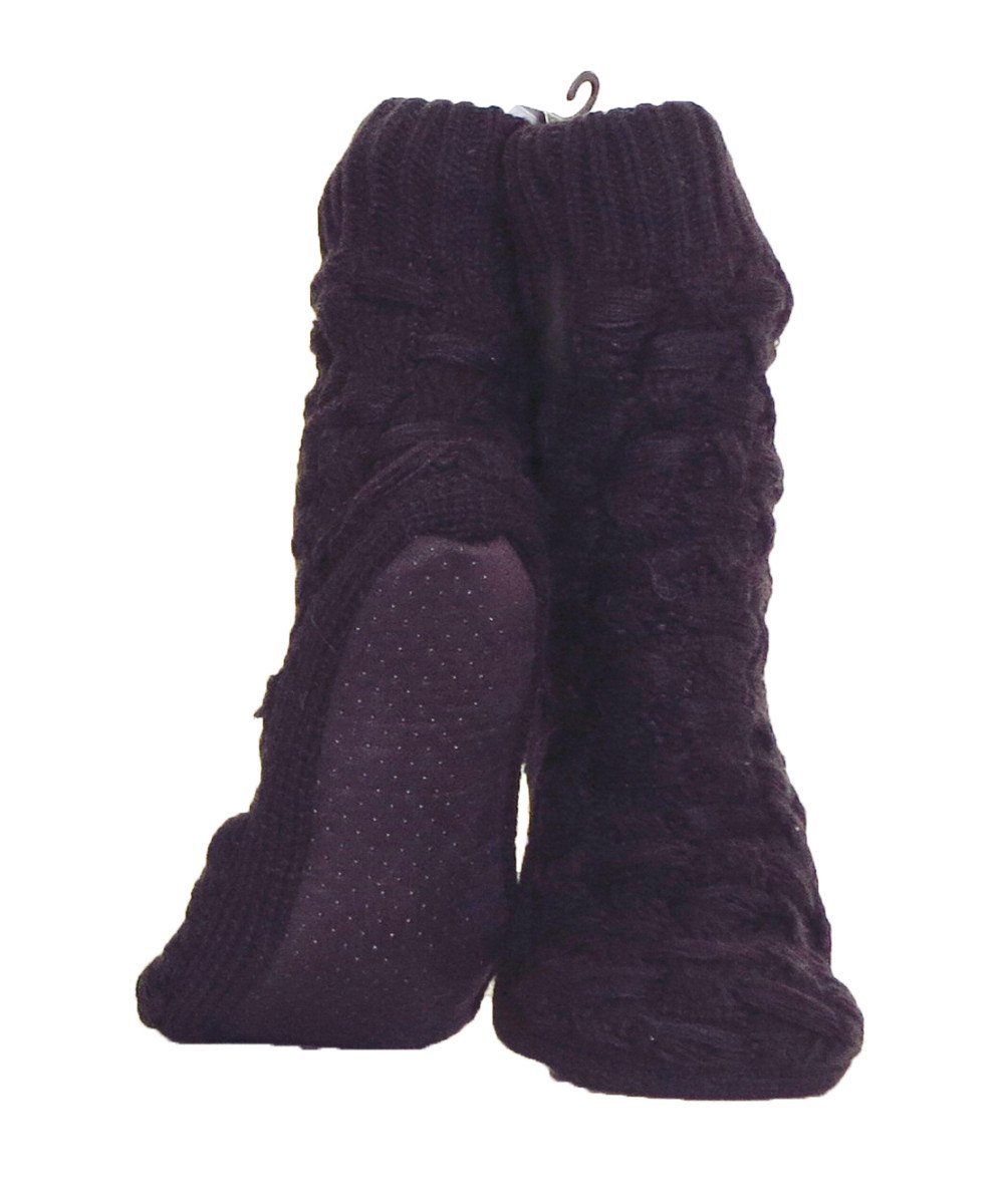Woven Cable High-Cut Non-Skid Slippers : Color: Black