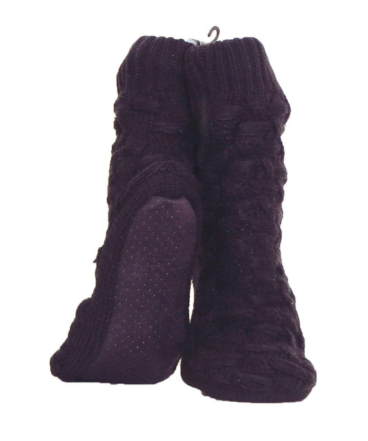 Woven Cable High-Cut Non-Skid Slippers : Color: Black