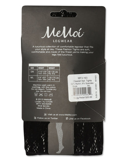 Cheetah Print Breathable Net Tights : Color: Black