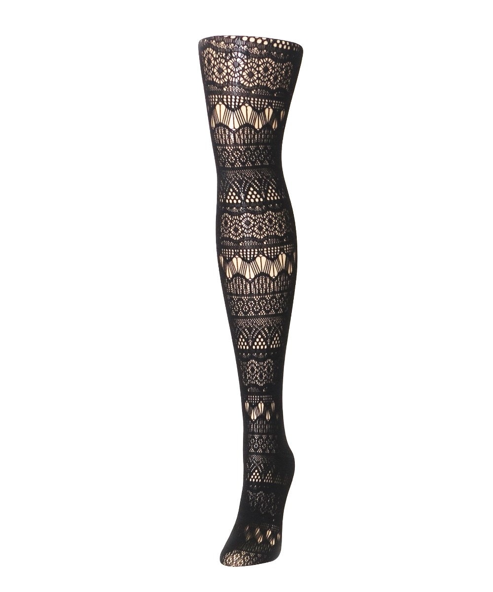 Women's Chic Infinity Nylon Net Tights : Color: Black
