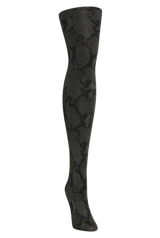 Pretty in Python Breathable Opaque Tights : Color: Black