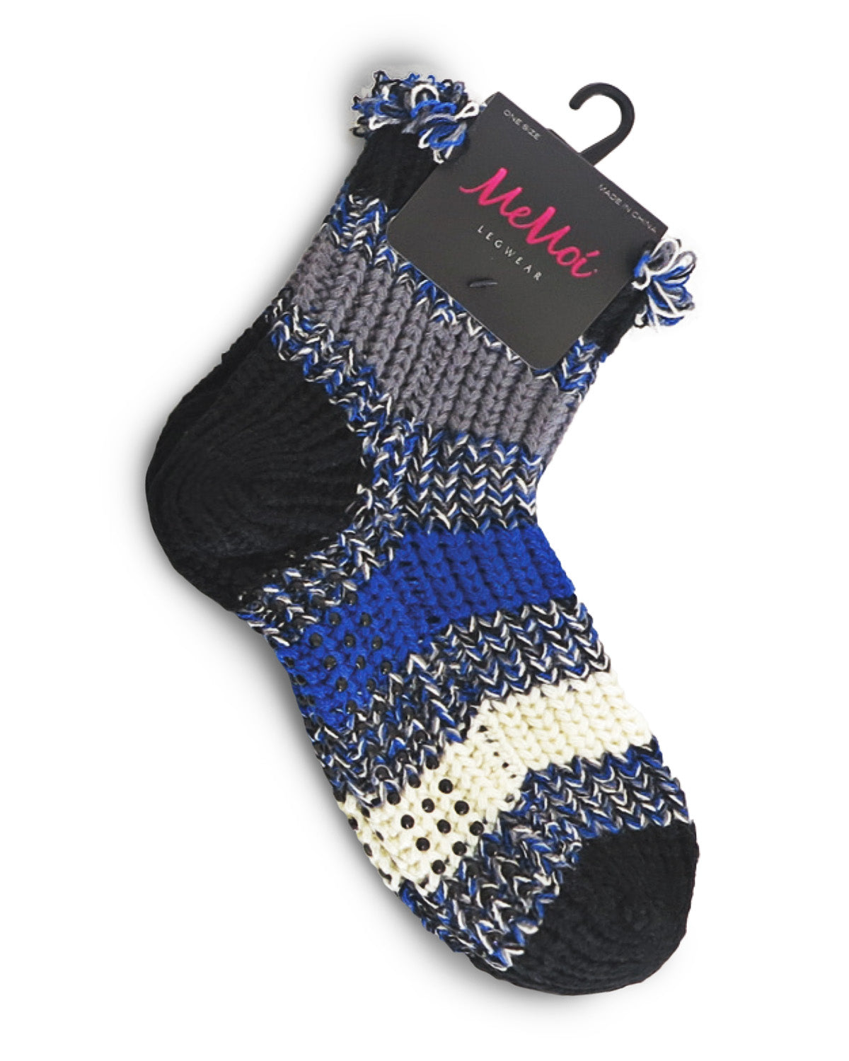 Inner Blend Striped Anklet Home Sock : Color: Black
