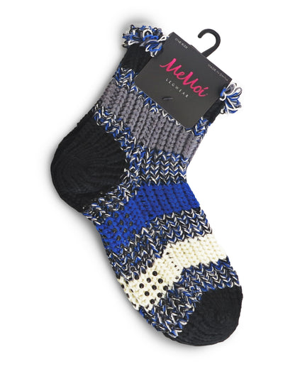 Inner Blend Striped Anklet Home Sock : Color: Black