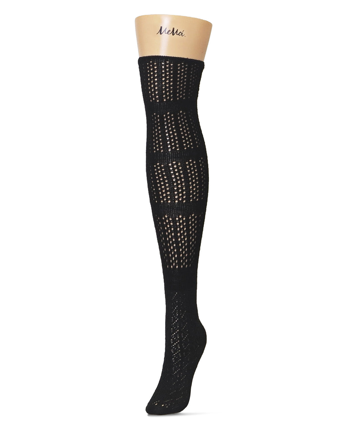 Linear Bunch Over The Knee Sock : Color: Black