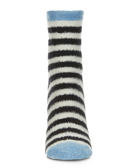 Colorblock Fuzzy Non-Skid Socks with Aloe : Color: Blue