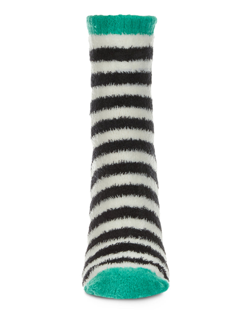 Colorblock Fuzzy Non-Skid Socks with Aloe