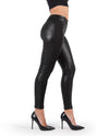 Cobblestone Vegan Leather Side Panel Leggings : Color: Black