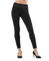 Ziptrack Dual Zipper Cotton Blend Leggings : Color: Black