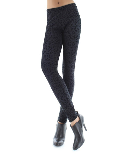 Leopard Crush Cotton Blend Leggings : Color: Black