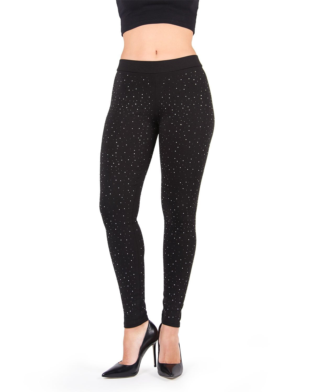 Women's Jeweled Glam Stretch Leggings : Color: Black