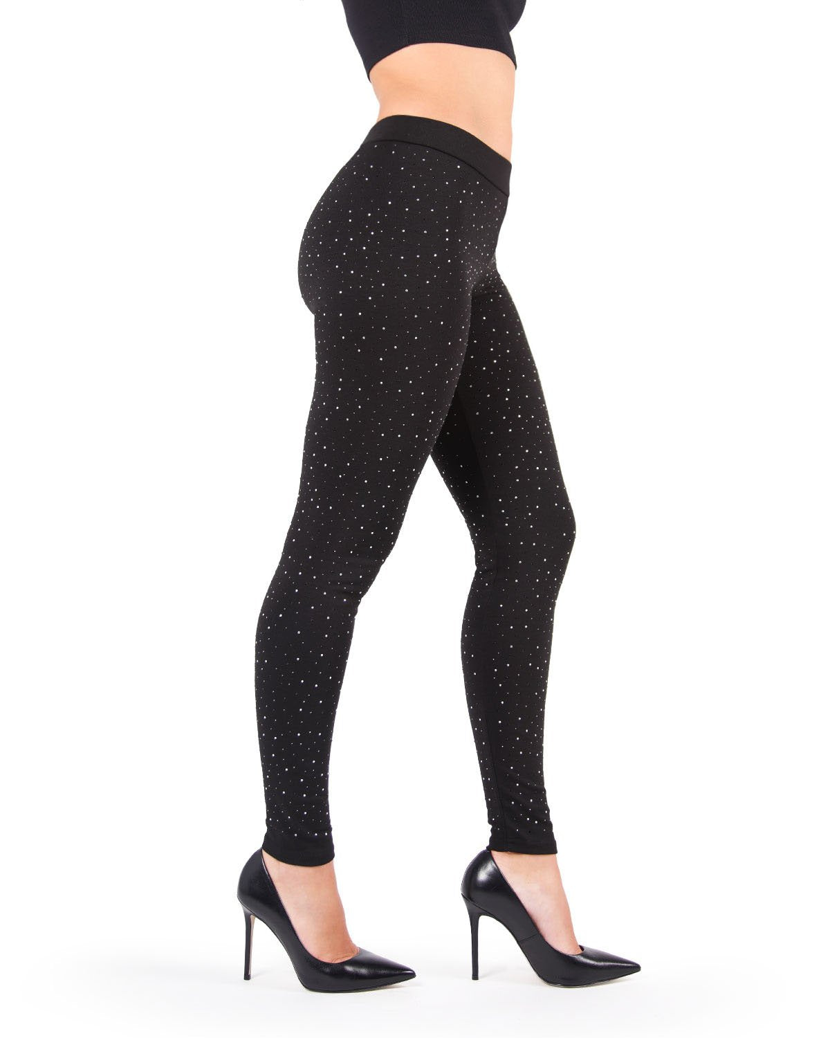 Women's Jeweled Glam Stretch Leggings : Color: Black
