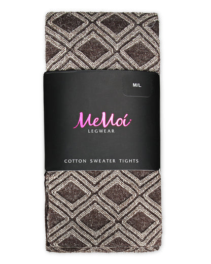 Diamond Daze Cotton Blend Sweater Tights : Color: Brown Heather