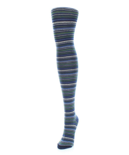 Stripesation Cotton Blend Sweater Tights : Color: Navy