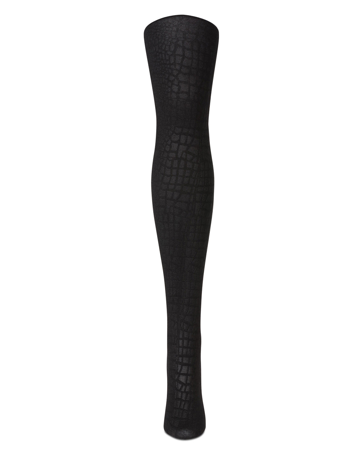 Women's Snakeskin Fleece Lined Opaque Winter Tights : Color: Black