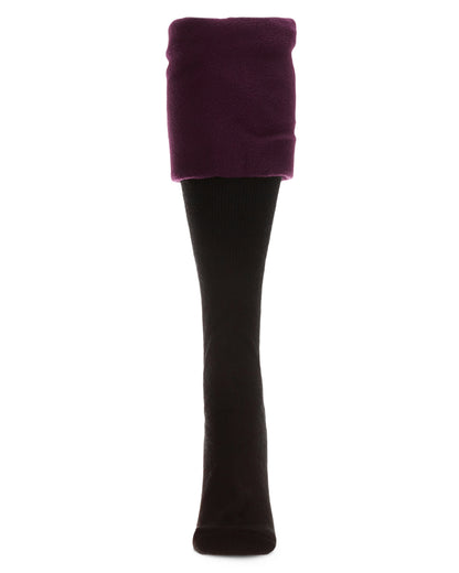 Extra Fuzzy Cuff Welly Boot Socks : Color: Acai