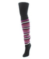 Stripesation Legwarmer/Flatknit Cotton Blend Sweater Tights : Color: Black/Black