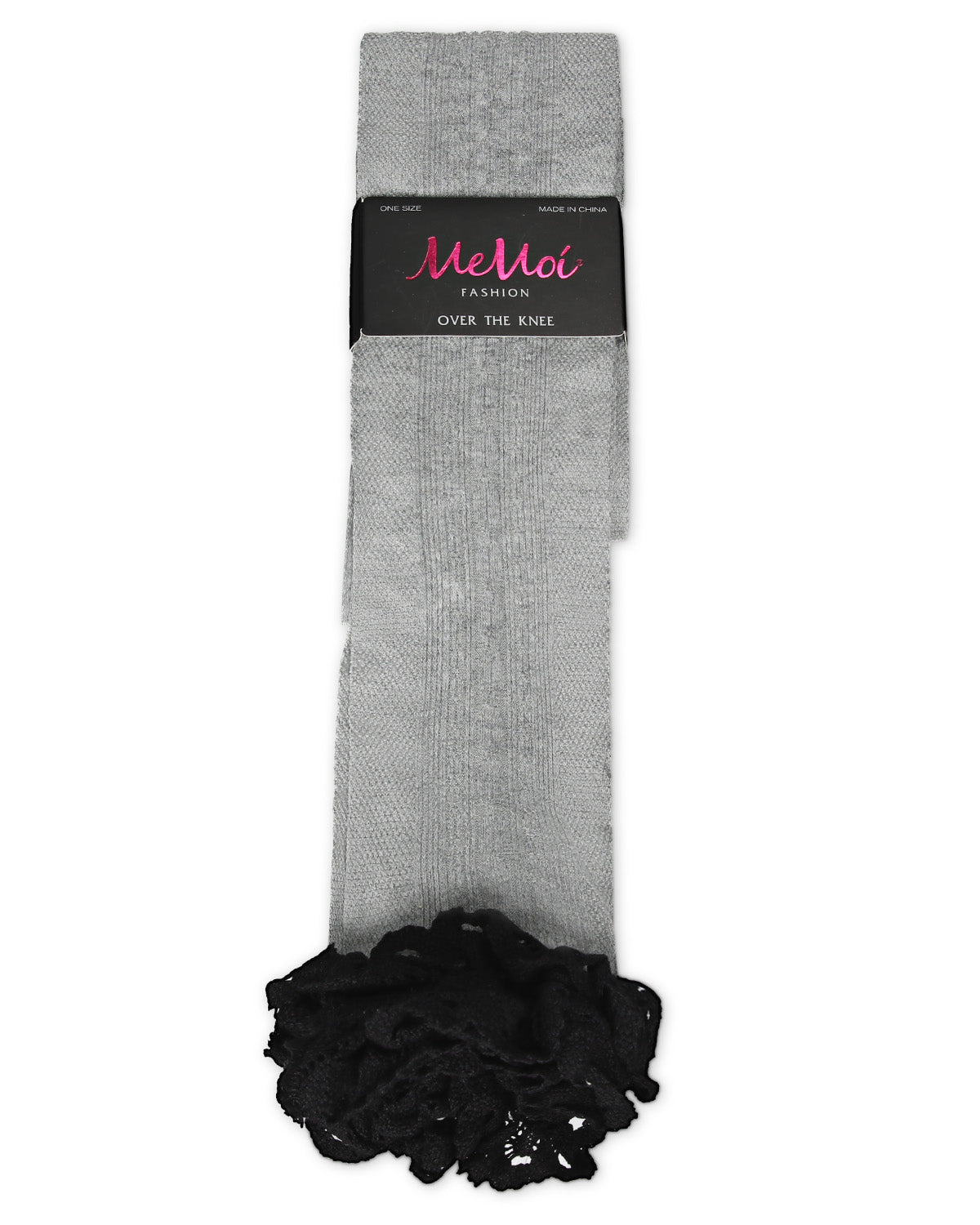 Clocking Cable Femme Over The Knee Warm Cotton Blend Socks : Color: Light Gray