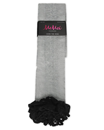 Clocking Cable Femme Over The Knee Warm Cotton Blend Socks : Color: Light Gray