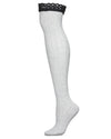 Clocking Cable Femme Over The Knee Warm Cotton Blend Socks : Color: Light Gray