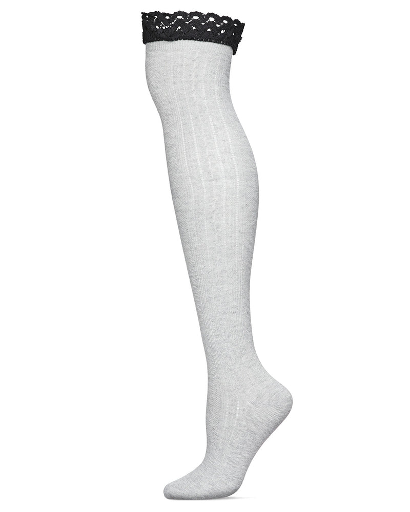 Clocking Cable Femme Over The Knee Warm Cotton Blend Socks